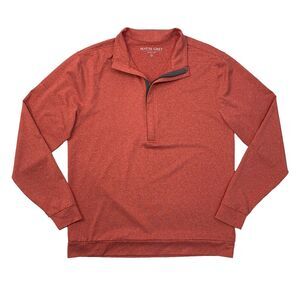 Matte Grey Sweatshirt Mens M Medium Red Quarter Zip Stretch Long Sleeve Golf